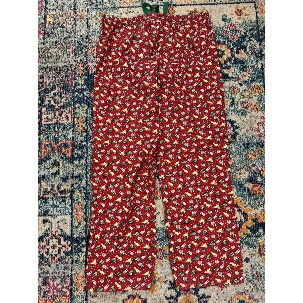 Vineyard Vines Christmas Pajama Pants Dog Whale Presents Unisex Sz Medium - Picture 3 of 6